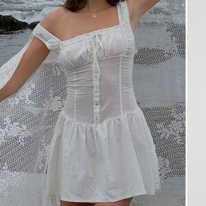 ☁️frankies bikinis christa white mini dress☁️